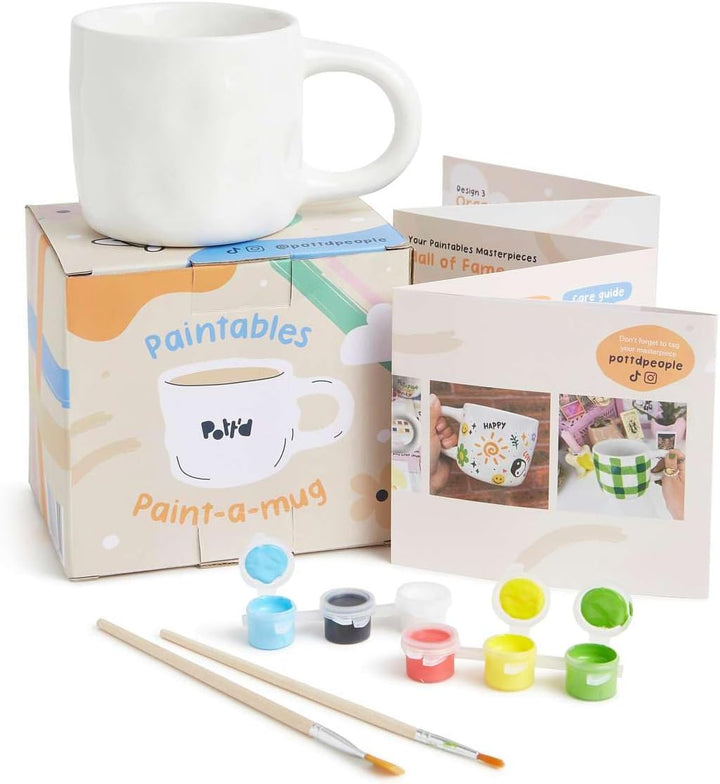 Pott'd Paintables Tasse Malset Einzel- oder Doppel-Keramik-Malset für Erwachsene Keramik Malset enth