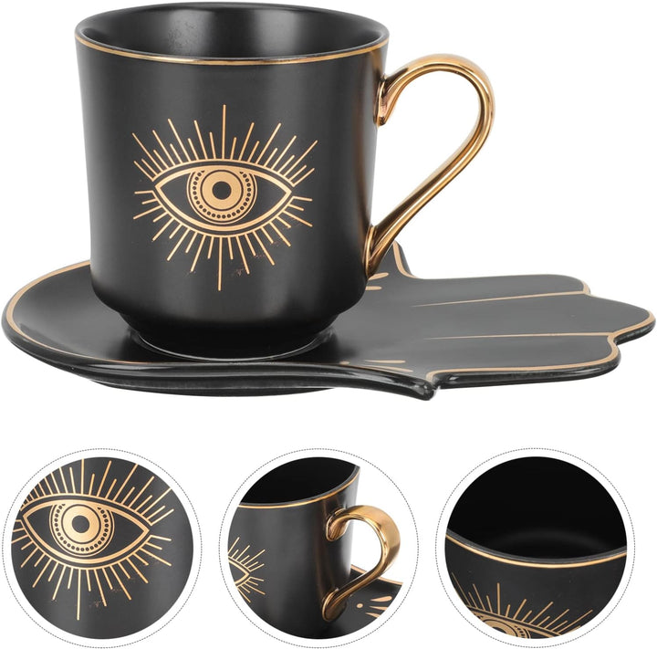 Cabilock Keramiktasse Teetasse Evil Eye Kaffeetasse Set Espresso Tasse Kaffeetasse Türkische Amulett