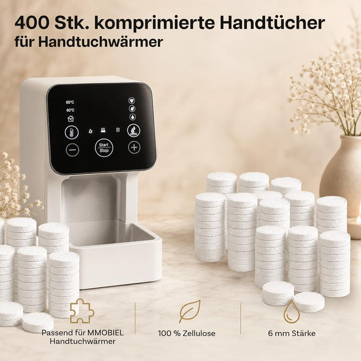 MMOBIEL Komprimierte Einwegtücher für Gesichtspflege 400 Stück 33×21×7,6 mm Zellulose-Gesichtstücher