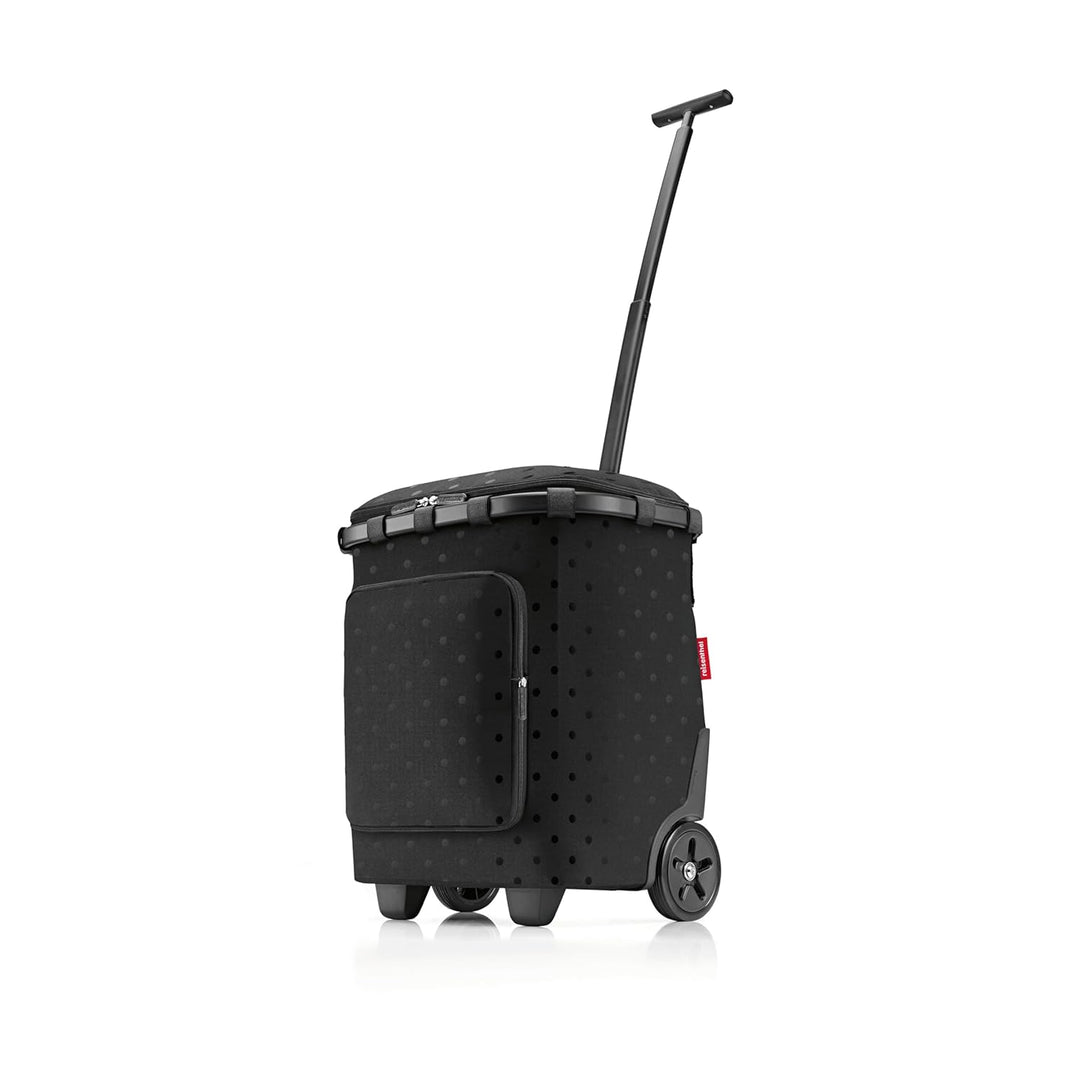 reisenthel carrycruiser Plus in Glossy dots Black – Tragbarer Einkaufstrolley mit Kühlfach, Schulter