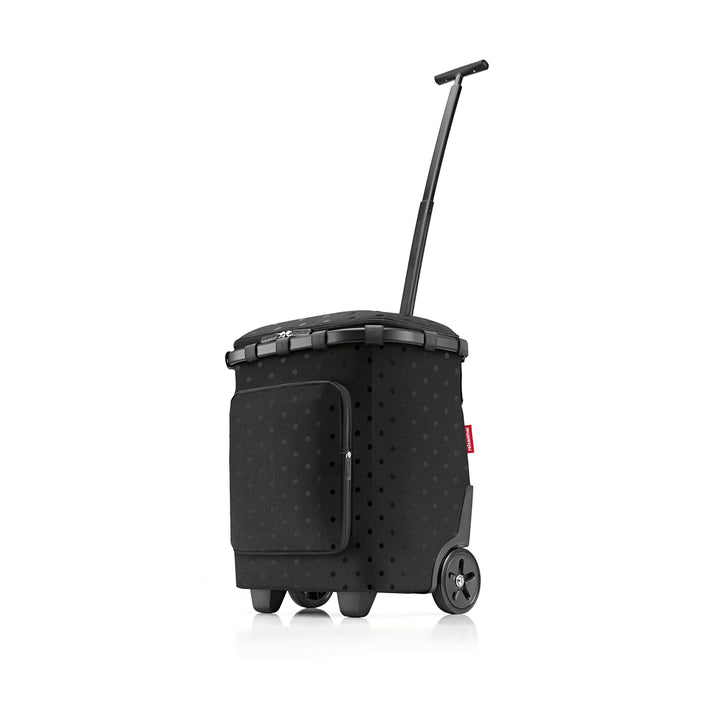 reisenthel carrycruiser Plus in Glossy dots Black – Tragbarer Einkaufstrolley mit Kühlfach, Schulter