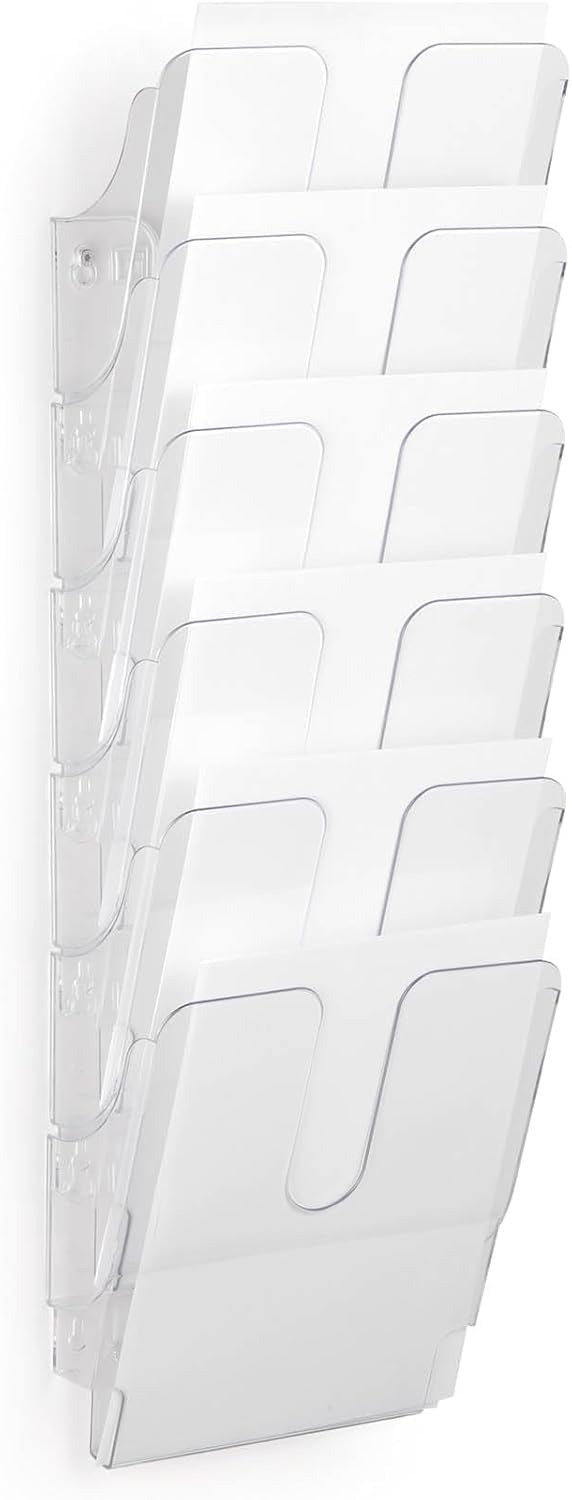Durable Prospektspenderset Flexiplus Duo (A4 Hochformat) transparent, 6 Fächer mit 2 Befestigungsset