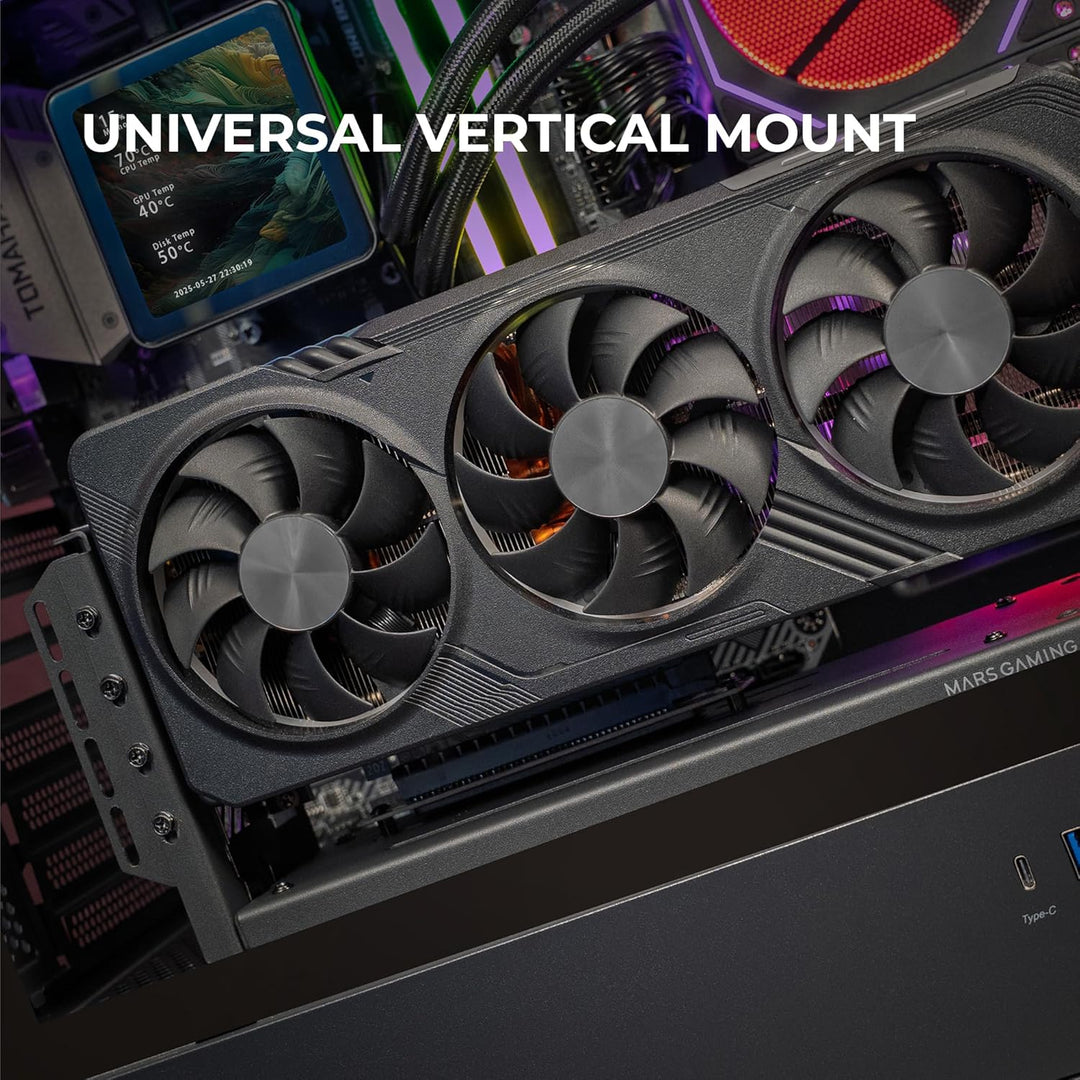 Mars Gaming MCA-GCV, Universeller Vertikaler GPU Halter, rutschfeste Magnetische Basis, Kompatibel m