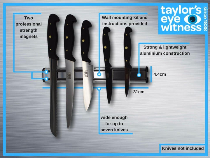 Taylors Eye Witness 31 cm/° Aluminium Professional Serie Messer Rack, Silber 31 cm/12.5-Inch, 31 cm/