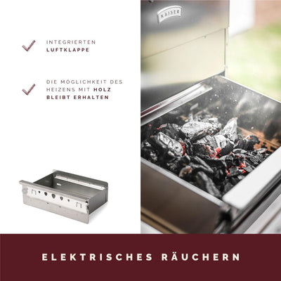KAISER COMPANY '100' Hochwertiger Räucherofen/Räucherschrank aus Edelstahl - Holzbefeuerung I Tragba