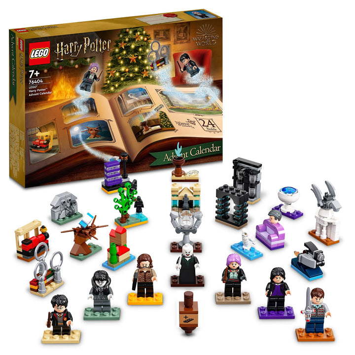 LEGO 76404 Harry Potter Adventskalender 2022 mit Brettspiel, 7 Minifiguren, Film-Szenen und Spielzeu
