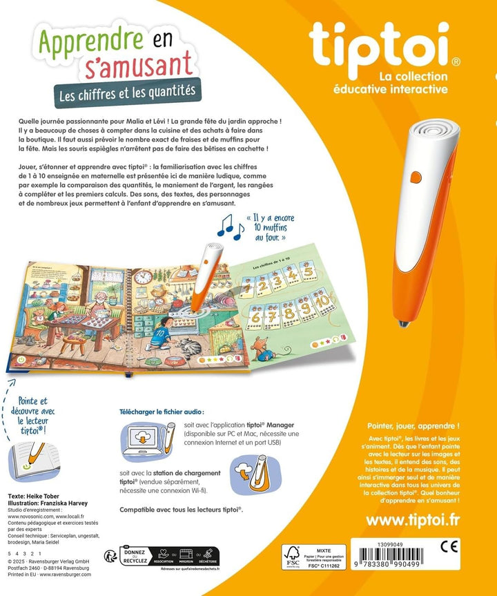 Ravensburger - tiptoi® – Interaktives Buch – Lernen mit Spass – Zahlen und Mengen – elektronisches L