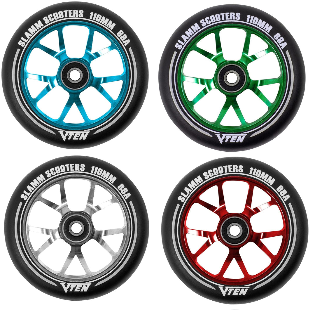 Slamm Scooters V-Ten II Räder, Unisex, Erwachsene, Unisex, SL582 110 mm Rot, 110 mm Rot