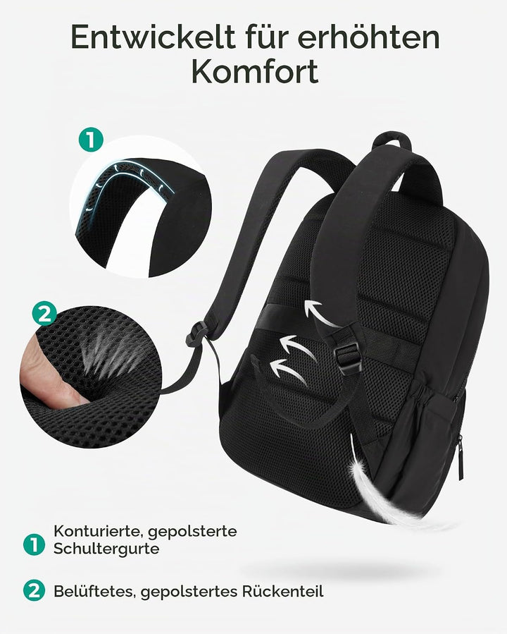 Bagsmat Puffer Laptop Rucksack Damen, Reiserucksack Schulrucksack Teenager, Gesteppte College Arbeit