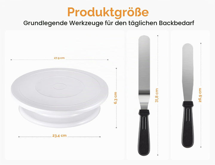 Comforty 71 Stücke Torten Zubehör, Torten Set, Cake Stand, Drehteller für Anfänger und Profis, 3