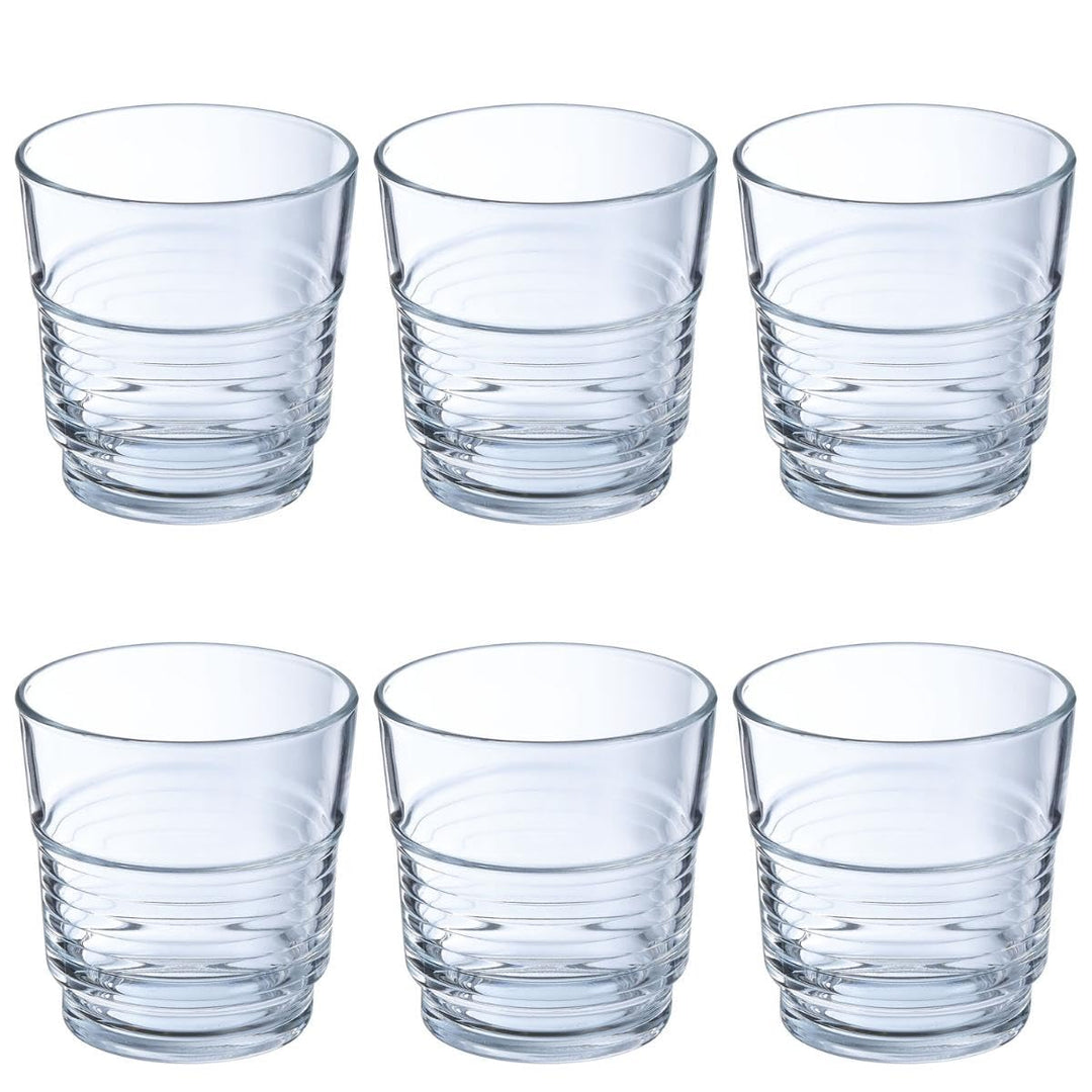 Arcoroc ARC 58057 Spirale Trinkglas, Wasserglas, Saftglas, 250ml, Glas, transparent, 6 Stück, 250ml