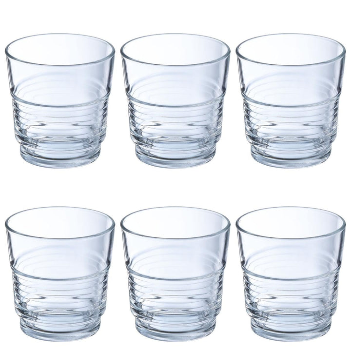 Arcoroc ARC 58057 Spirale Trinkglas, Wasserglas, Saftglas, 250ml, Glas, transparent, 6 Stück, 250ml