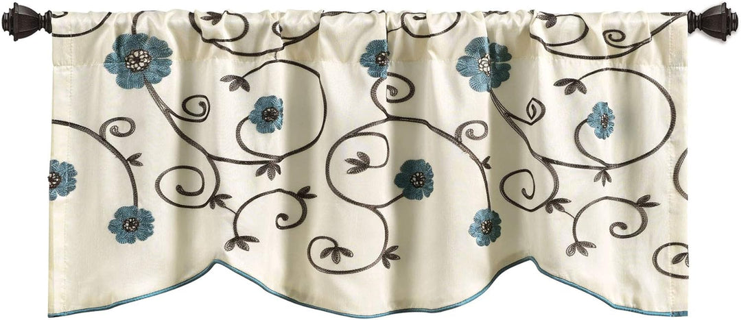 Lush Decor Royal Garden Fenster Behandlung Querbehang, blau, Blau