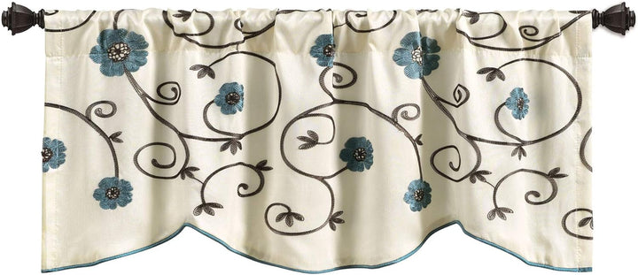 Lush Decor Royal Garden Fenster Behandlung Querbehang, blau, Blau