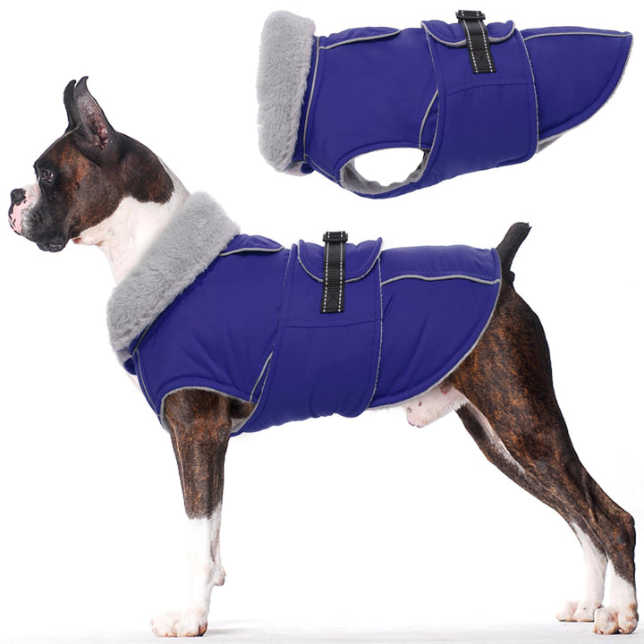 Lelepet Hundejacke Winter Warmer Hundemantel, Wasserdichter Wintermantel Fleece Hundeweste für Mitte
