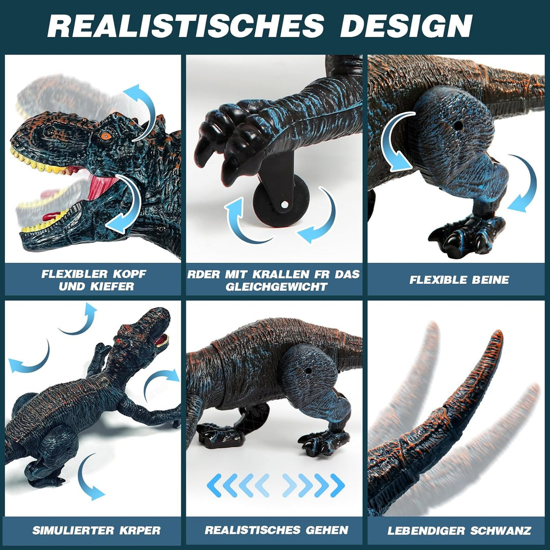Sunrad Kinder Ferngesteuertes Dinosaurier Spielzeug,Elektronik T-Rex Dino Spielzeug mit Sprühen, Lic