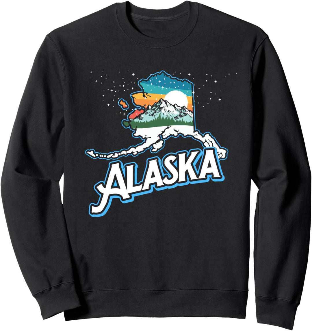 Retro Alaska Outdoor & Nature Vintage Style Aurora & Stars Sweatshirt