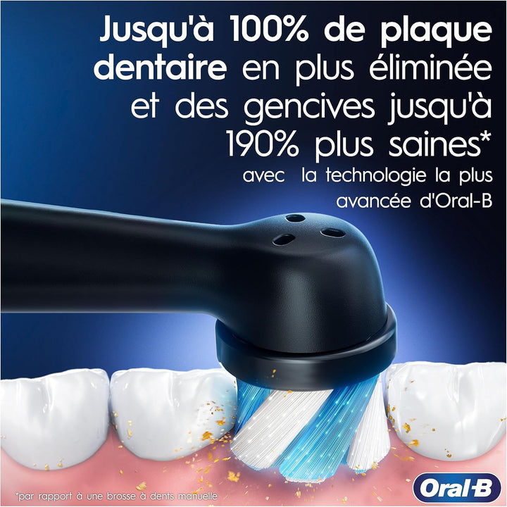 Oral-B iO Series 6N Elektrische Zahnbürste, Bluetooth, 5 Putzmodi, 2 Bürsten, 1 Reisetasche, Weiss/R