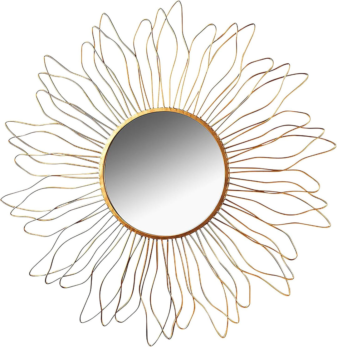 Kobolo Spiegel Wandspiegel Dekospiegel - Sun - lackiertes Metall - goldfarben - 80cm XXL