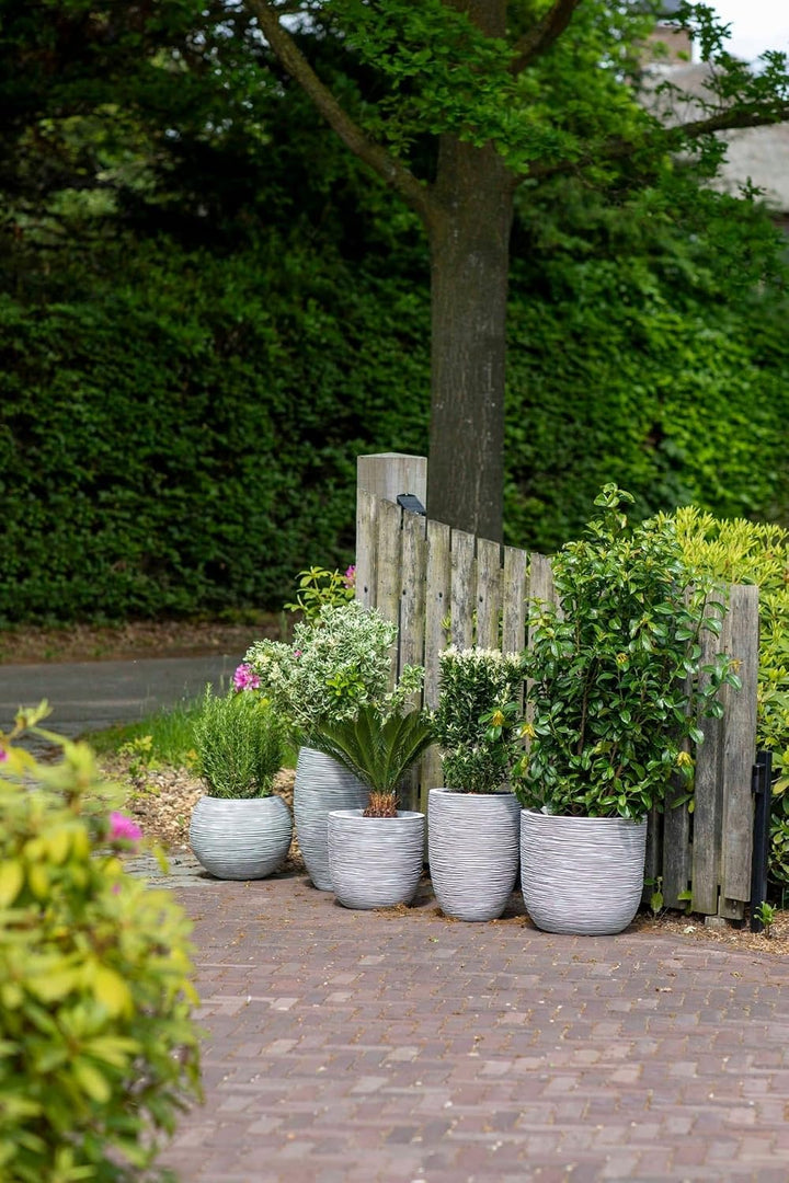 Capi Europe - Gefäss elegant niedrig Rib NL - 46x58 - Anthrazit - Öffnung Ø38 - Blumentopf für den I