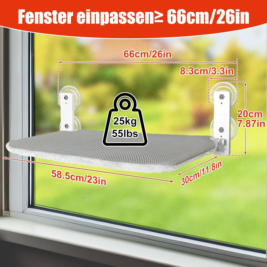 GUUSII HOME Katzen Hängematte Fensterliege Fenster Katzenbett Katzenhängematte Klappbar Fensterplätz