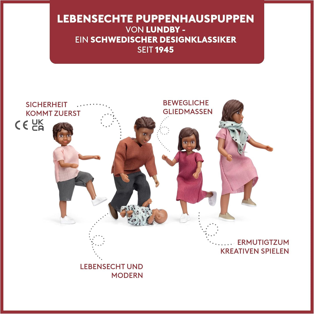 Lundby Puppenhaus Puppen für Familie - Puppenfamilie Nikki - Biegepuppen - Zubehör - Figuren - Masss