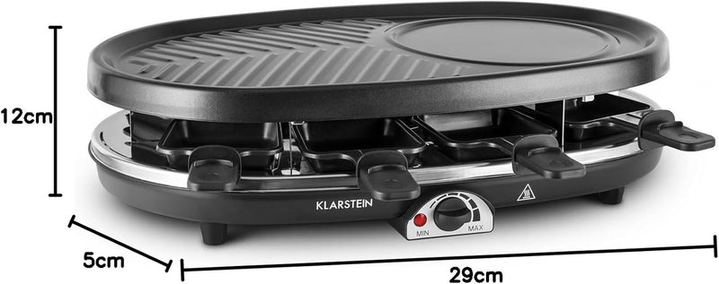 Klarstein Steaklette All-U-Can-Grill Raclette - 1500 Watt Raclette Grill, Raclette 8 Personen inkl.