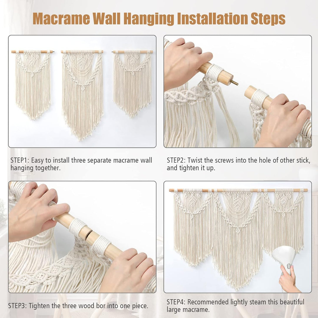 Dremisland Makramee Wandbehang Grosser Boho Gewebter Wandteppich Blatt Quaste Wand Tapisserie Böhmis