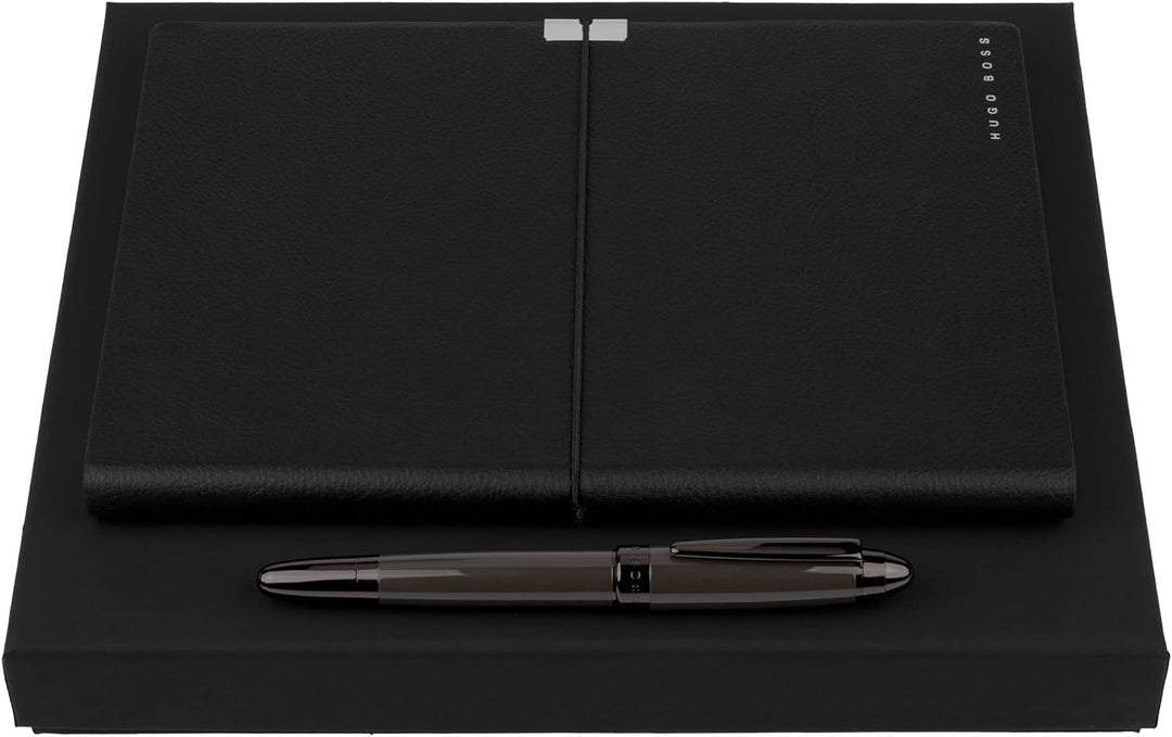 Hugo Boss Schreib-Set Tintenroller und A5 Notizblock Icon in der Geschenkbox, HPHR015