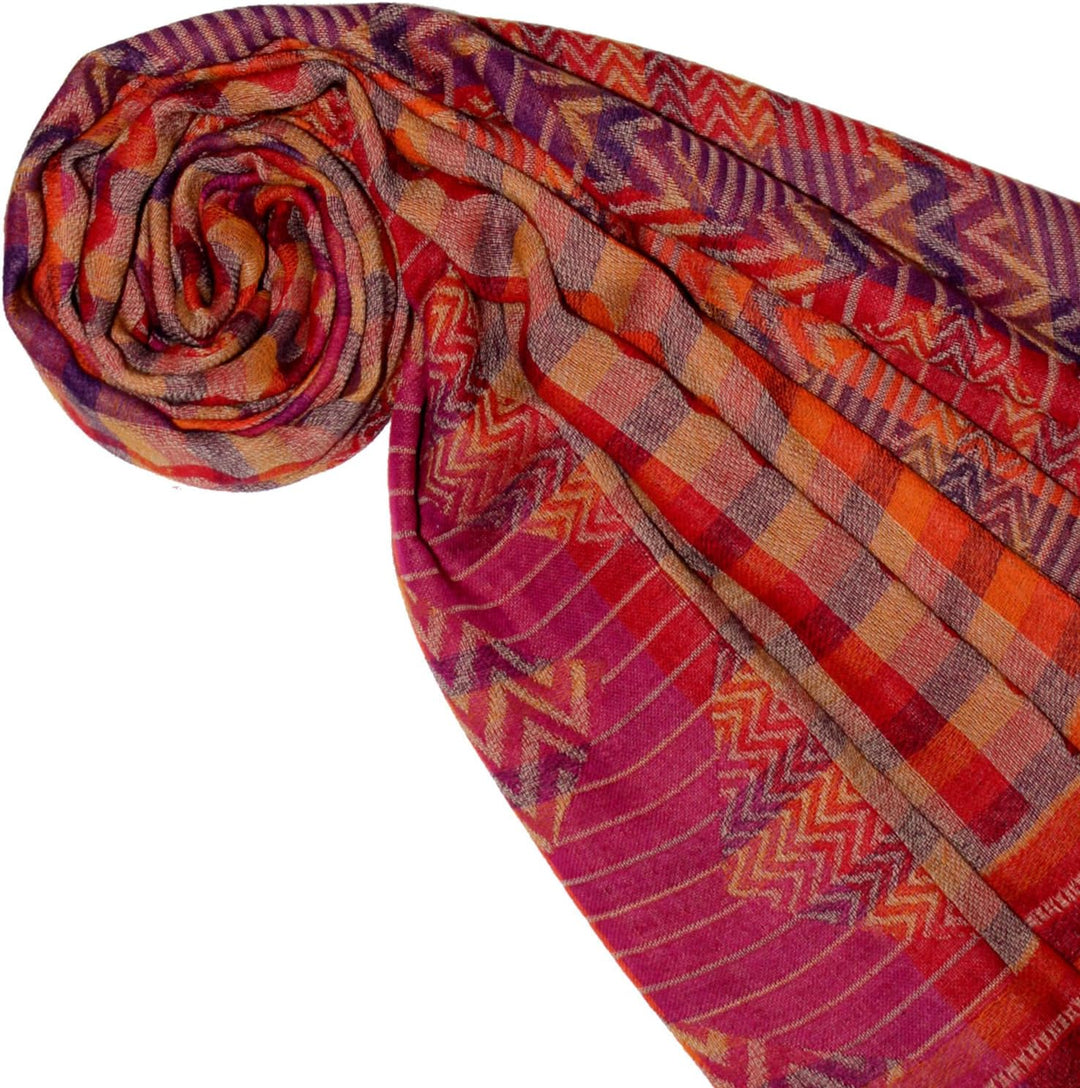 Lorenzo Cana Damenschal Pashmina Schaltuch aus 90% Baumwolle mit 10% Wolle Stola Damenschal Naturfas