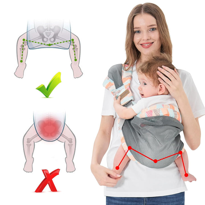IULONEE Tragetuch Baby Babytrage Neugeborene Ab Geburt Verstellbare Babytrage Auf Einer Schulter Erg
