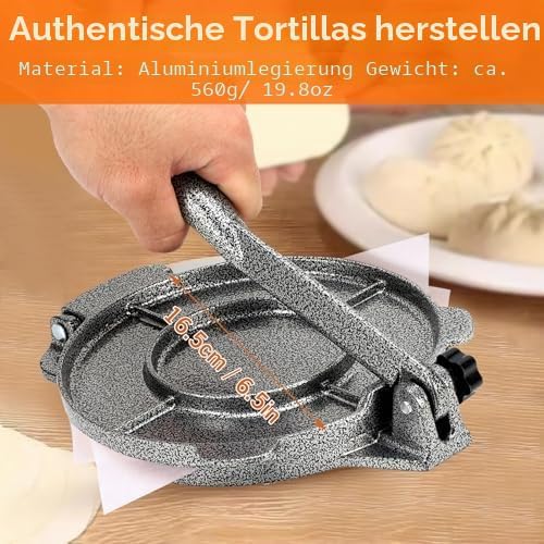 Tortilla-Presse, Aluminiumlegierung, Tortilla-Maker, Manuell, Einfaches Entformen, Mais-Tortilla-Pre