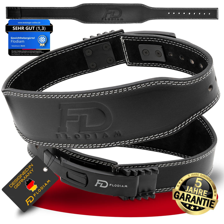 Gewichthebergürtel für Damen und Herren [Schnellverstell Hebelverschluss] Echtleder Gym Lifting Belt