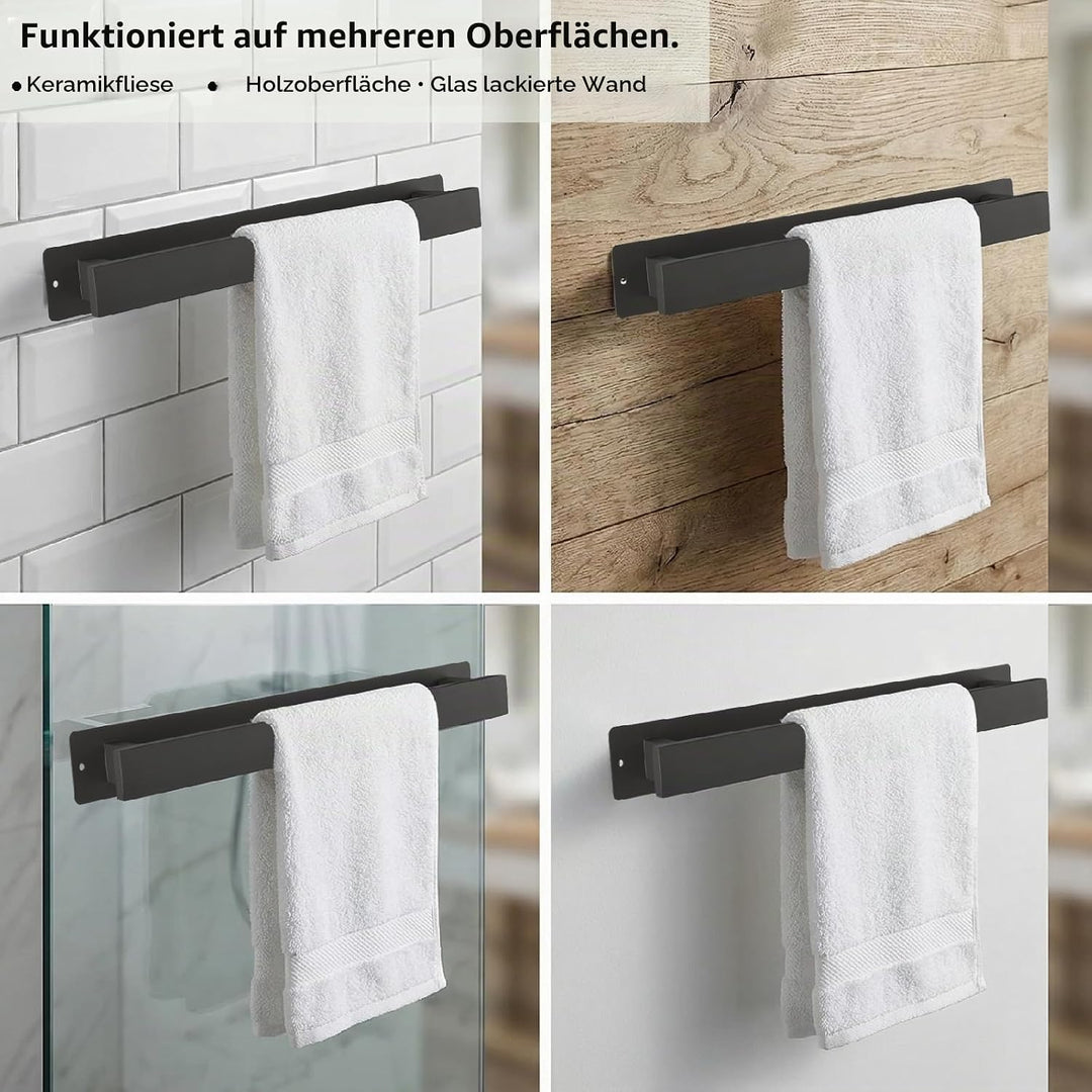 Handtuchhalter für Bad und Küche,50 cm Lange Edelstahlstange für grosse Handtücher,Starke Selbstkleb