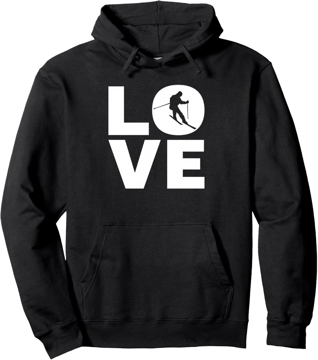 Love Ski - Ich Liebe Skifahren - Skifahrer Geschenk Pullover Hoodie