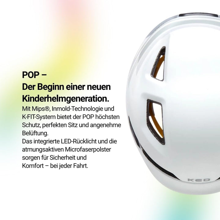 KED Pop MIPS Kinder Fahrrad Helm schwarz/weiss 2023 Weiss M (52-56cm), Weiss M (52-56cm)