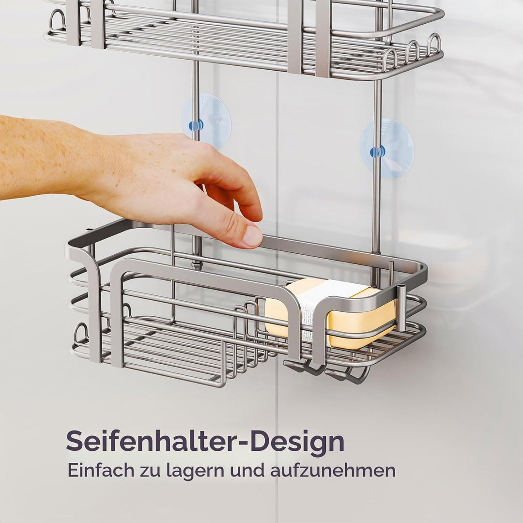 SWTYMIKI Duschablage zum Hängen - Für Mieter und Badezimmer, Kein Bohren | 304 Edelstahl Duschregal