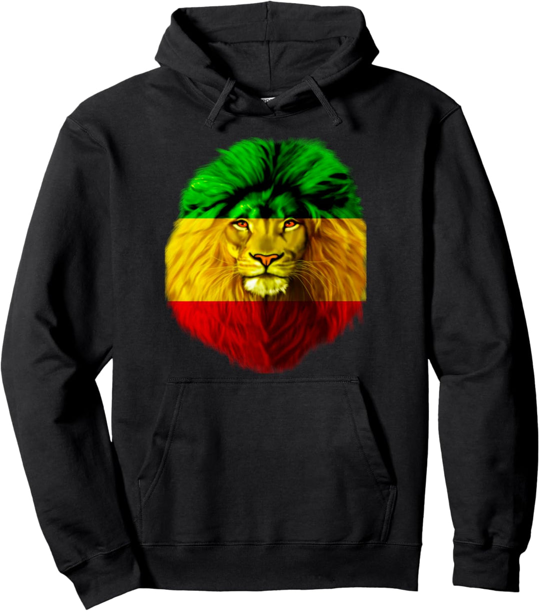 Rasta Flag Lion Reggae Lovers Rastafari Pullover Hoodie