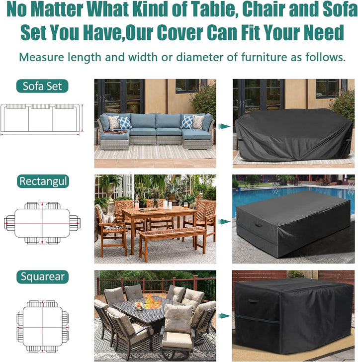 GARPROVM Abdeckung für Gartenmöbel, Abdeckplane Gartenmöbel Schutzhülle für Gartenmöbel Wasserdicht