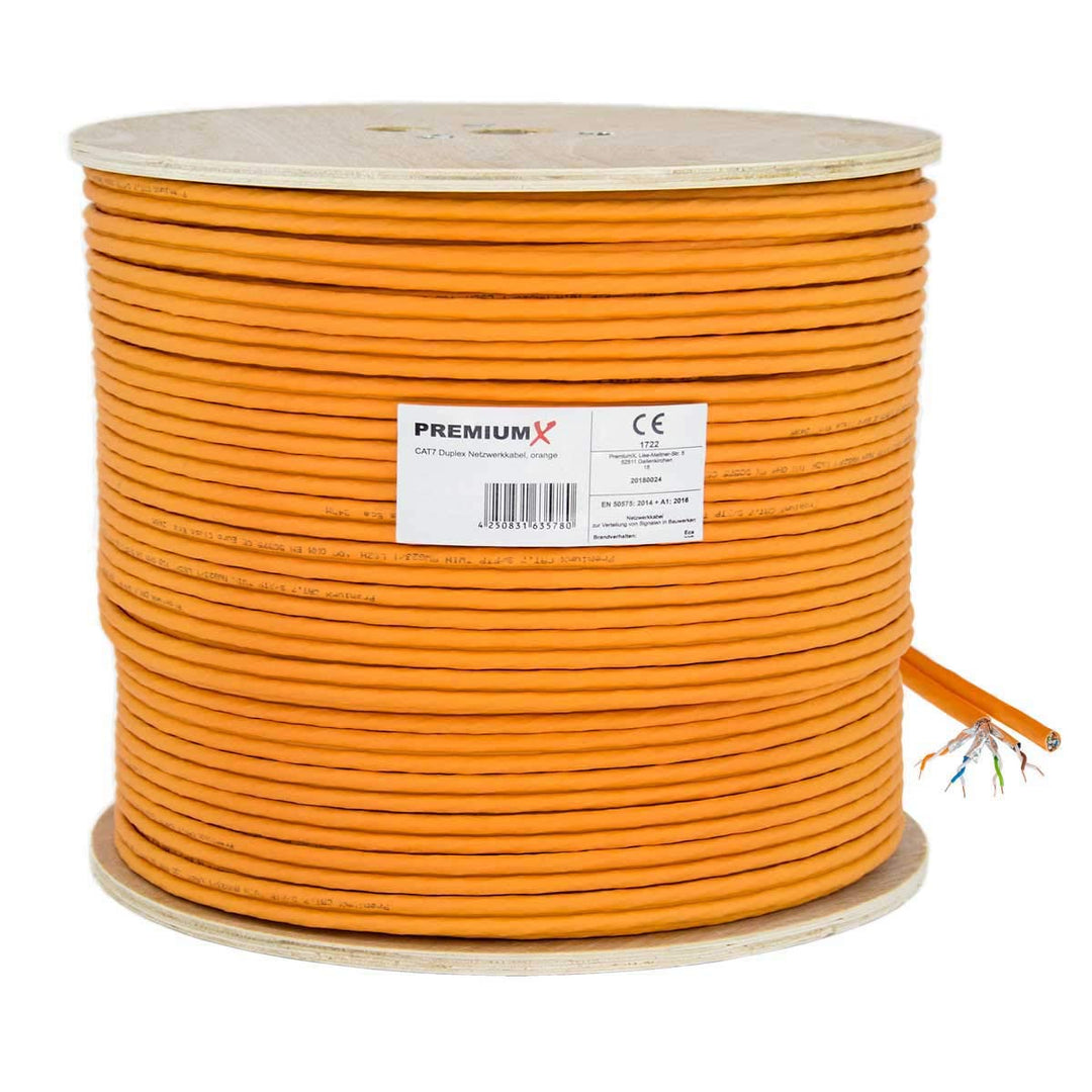Premium X CAT 7 Netzwerkkabel 100m LAN Kabel Duplex Kupferkabel Ethernet Datenkabel S/FTP PiMF PoE E