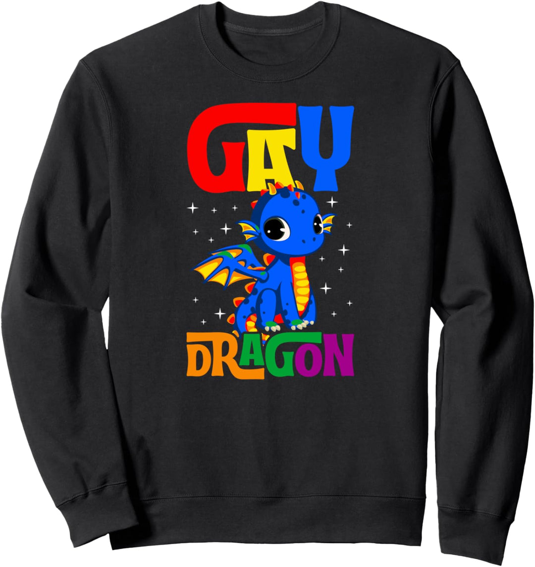Gay Dragon Cute Trendy Majestic LGBTQ Gay Pride Stuff Teens Sweatshirt