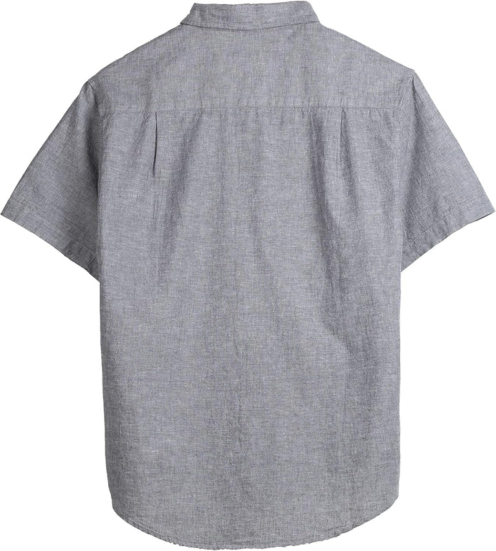 Coevals Club Herren Lässige Leinenhemd Freizeithemd Businesshemd Sommer Kurzarm Regular Fit Hemd S 1