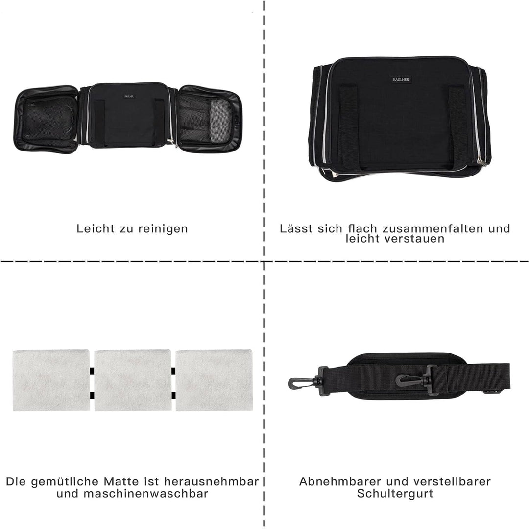 BAGLHER Tragetasche für Katzen, von Fluggesellschaften zugelassen, weiche Seite, Haustier-Reise, 5 S