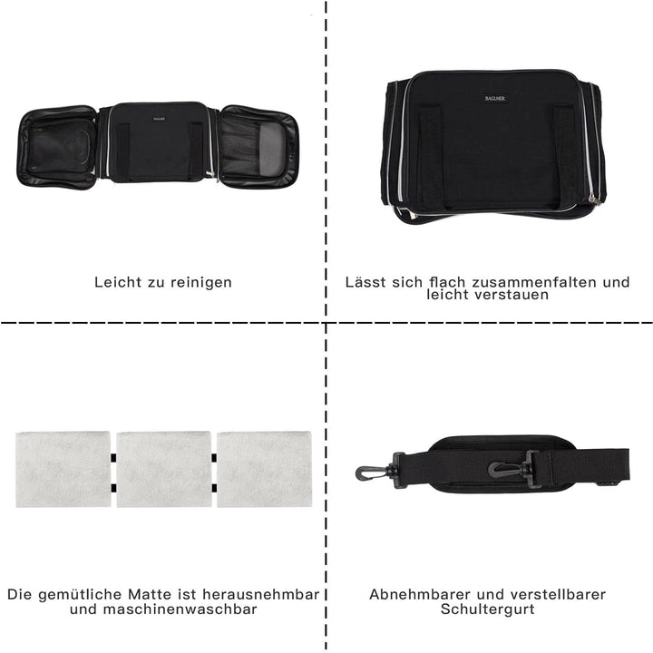 BAGLHER Tragetasche für Katzen, von Fluggesellschaften zugelassen, weiche Seite, Haustier-Reise, 5 S
