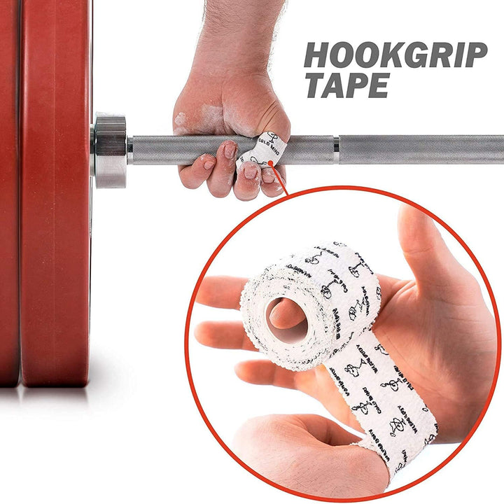 WARM BODY COLD MIND Hook Grip Tape für Gewichtheben - Baumwolle Weightlifting Thumb Tape für Powerli