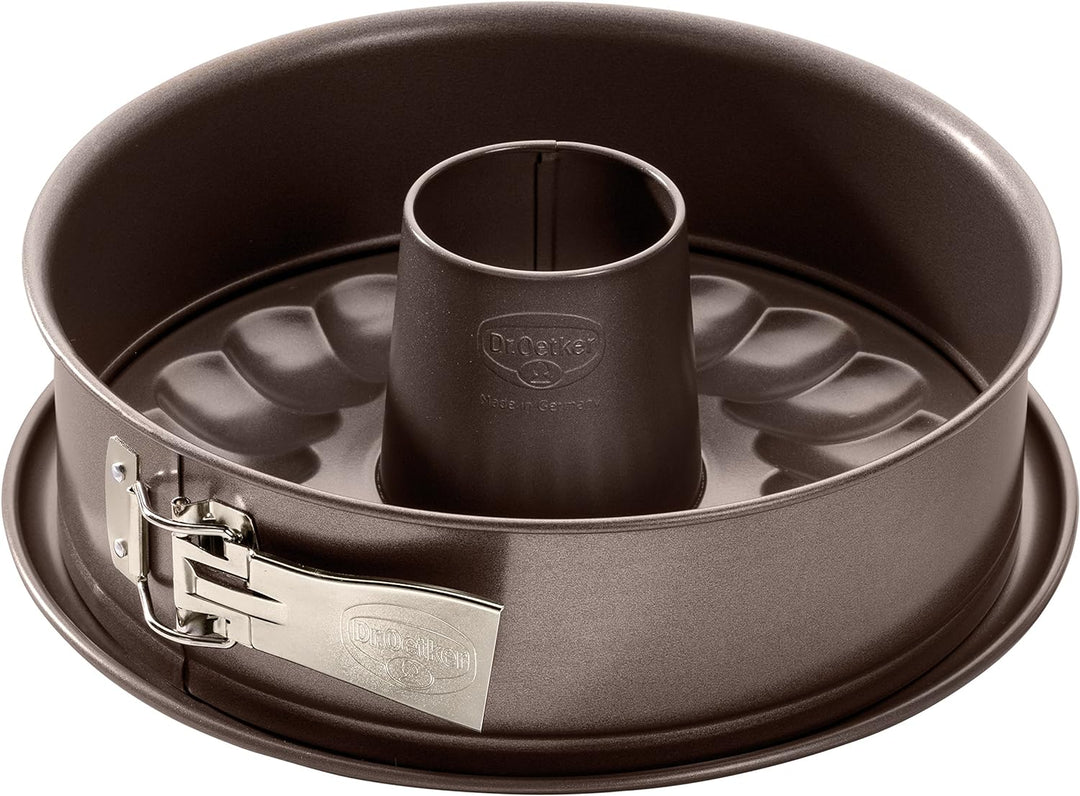 Dr. Oetker Springform Ø 28 cm, runde Backform der Serie Back-Edition aus Stahl mit 2 Böden - Flach-