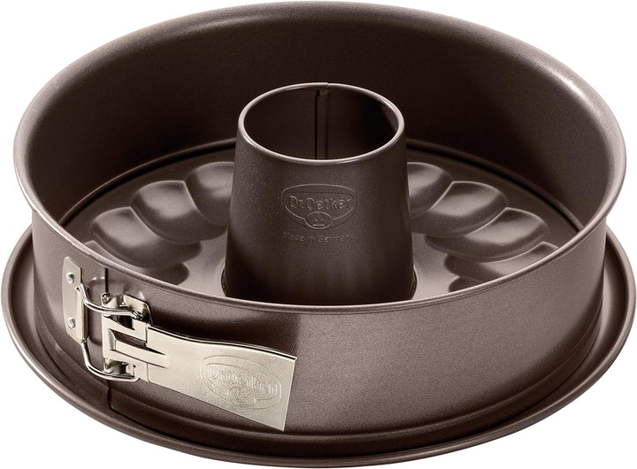 Dr. Oetker Springform Ø 28 cm, runde Backform der Serie Back-Edition aus Stahl mit 2 Böden - Flach-