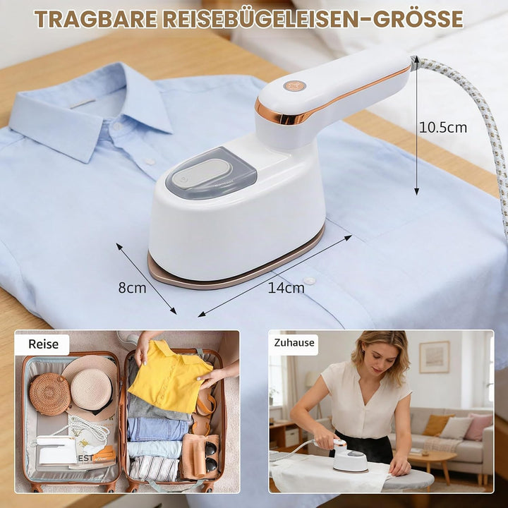 Herbst Mini Bügeleisen Dampfglätter Reise, 15s Schnellaufheizen, Klappbar &amp; Mini Leicht, 2-in-1 Hand