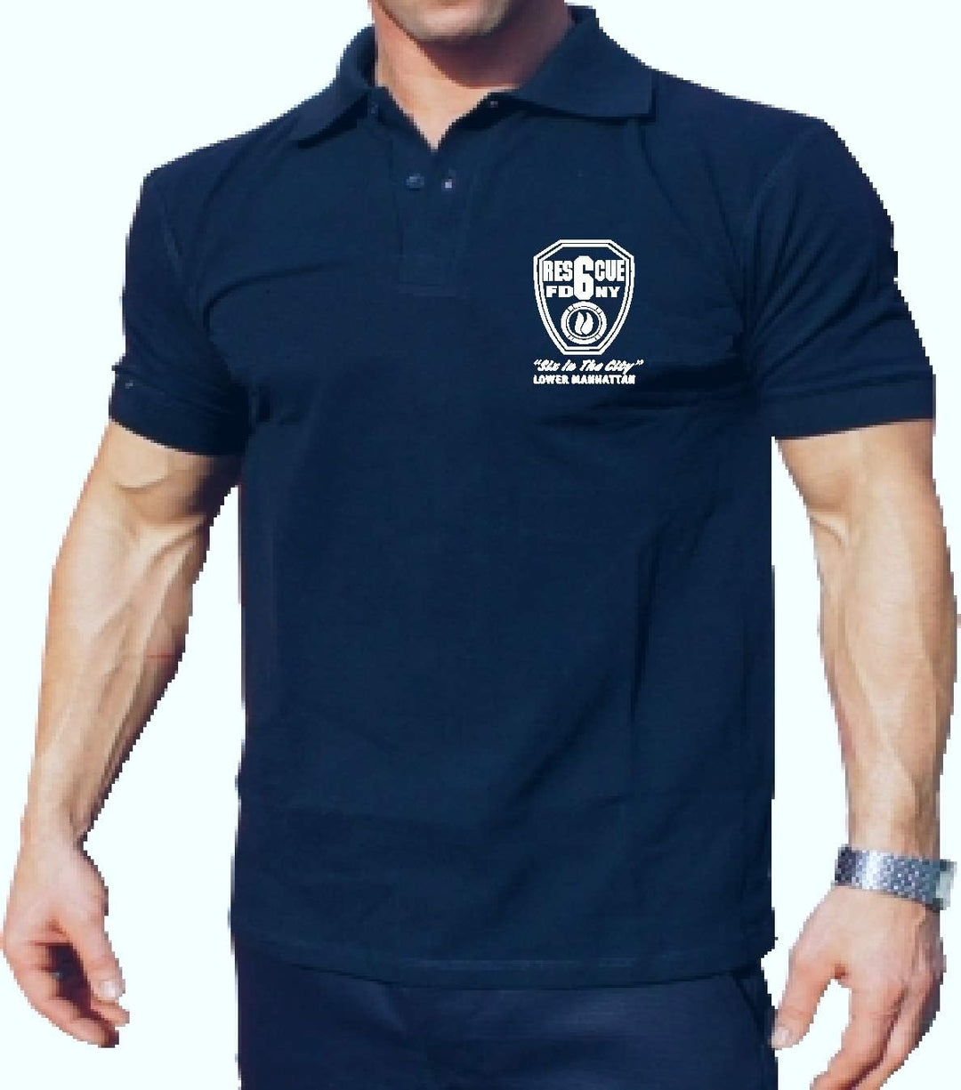 feuer1 Poloshirt Navy, Rescue 6 - Lower Manhattan New York City Fire Department XL navy, XL navy