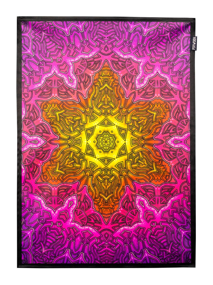 PSYWORK Schwarzlicht Stoffposter Neon | Shining Star | 0,5 x 0,7m | UV-aktiv | fluoreszierend | Wand